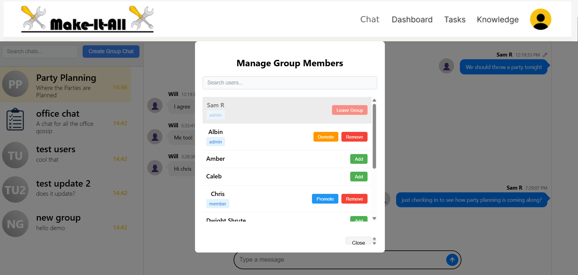 Make it All Chat Member Selection